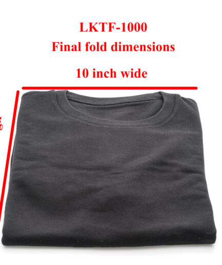 Final folded T-shirt dimensions